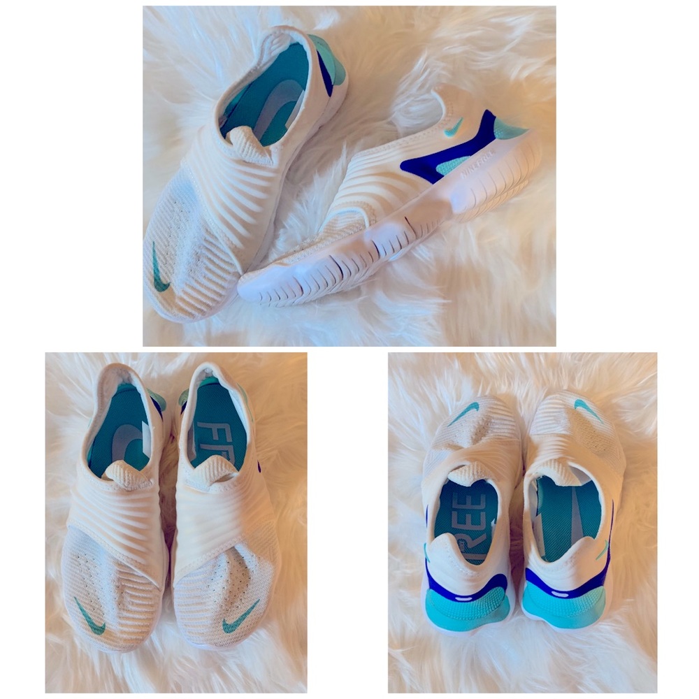 Blue and white Nike